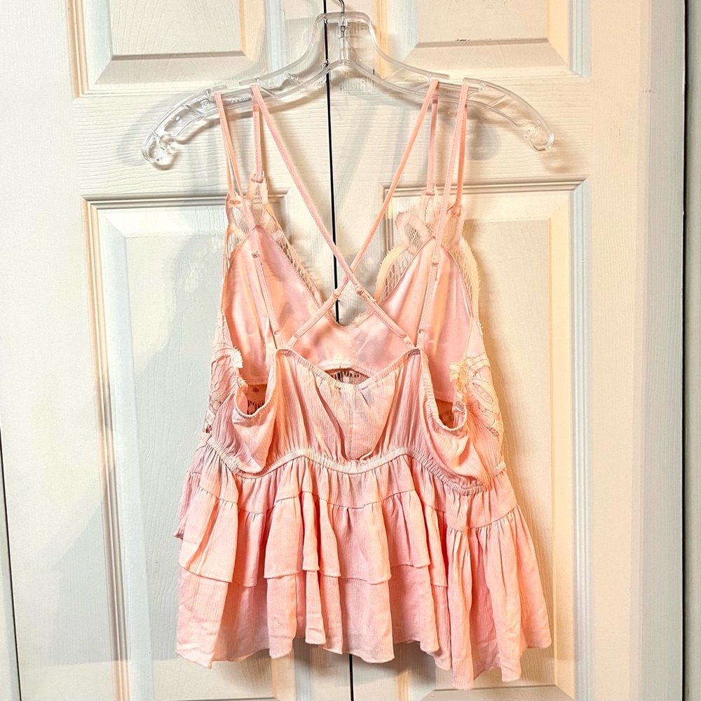 Francesca’s Trixxi Callie Blush Pink Bralette Tiered Tank Top Junior XL - Picture 9 of 15